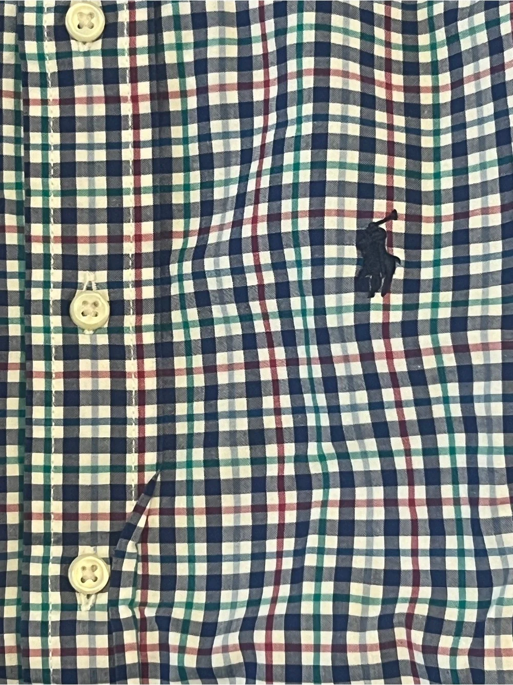 Ralph Lauren Multicolor Plaid Button-Down Shirt - Blue/Red/Green